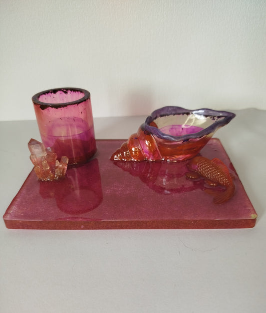 Plateau de rangement violet