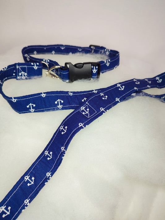 Ensemble collier-laisse ancre